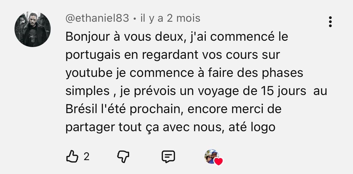 témoigange Youtube portugais brésilien 1